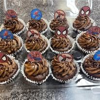Decorated chocolate cupcakes from Kiss Me Cakes bakery