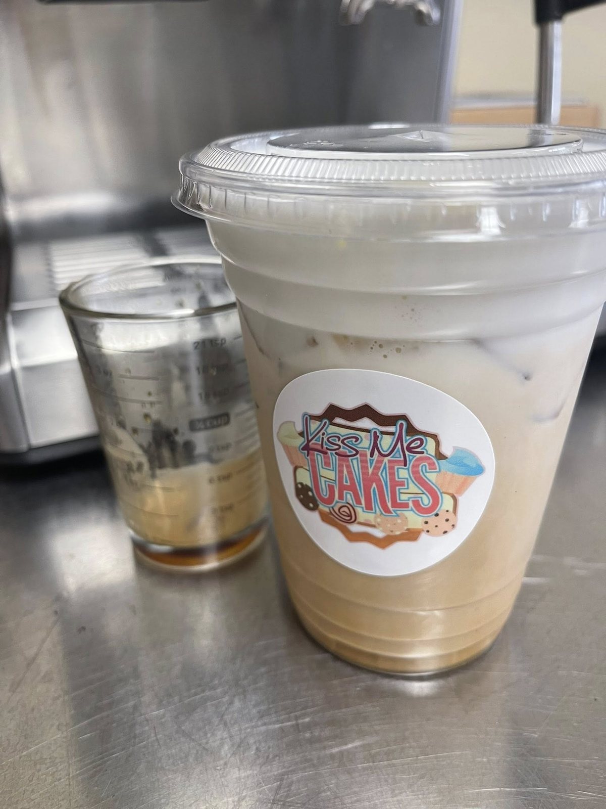 Caramel iced drink at Kiss Me Cakes bakery in Hope Mills, NC