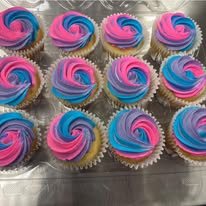 Pink and blue swirl cupcakes from Kiss Me Cakes in Hope Mills, NC